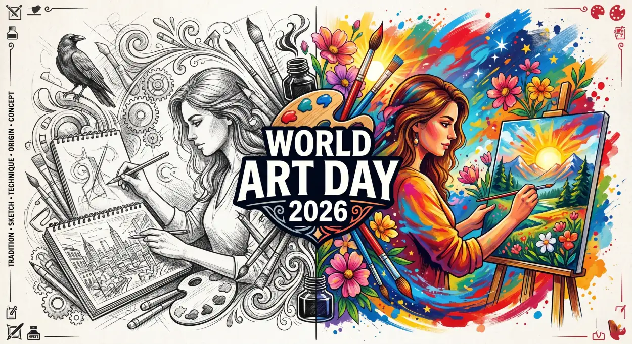 Free Download World Art Day 2026 Hd Wallpaper Free Download 2 - High Quality World Art Day 2026 Wishes Image