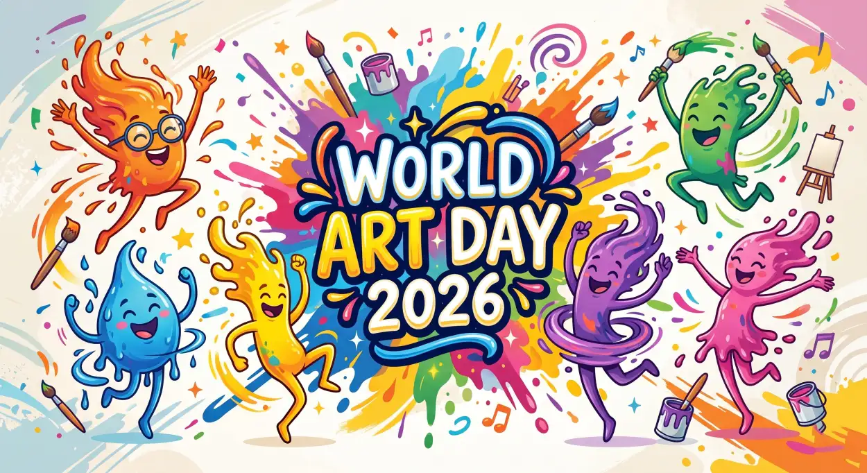 Free Download World Art Day Banner Design Ideas - High Quality World Art Day 2026 Wishes Image
