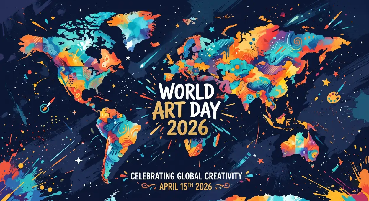 Free Download World Art Day Creative Design Ideas 2 - High Quality World Art Day 2026 Wishes Image
