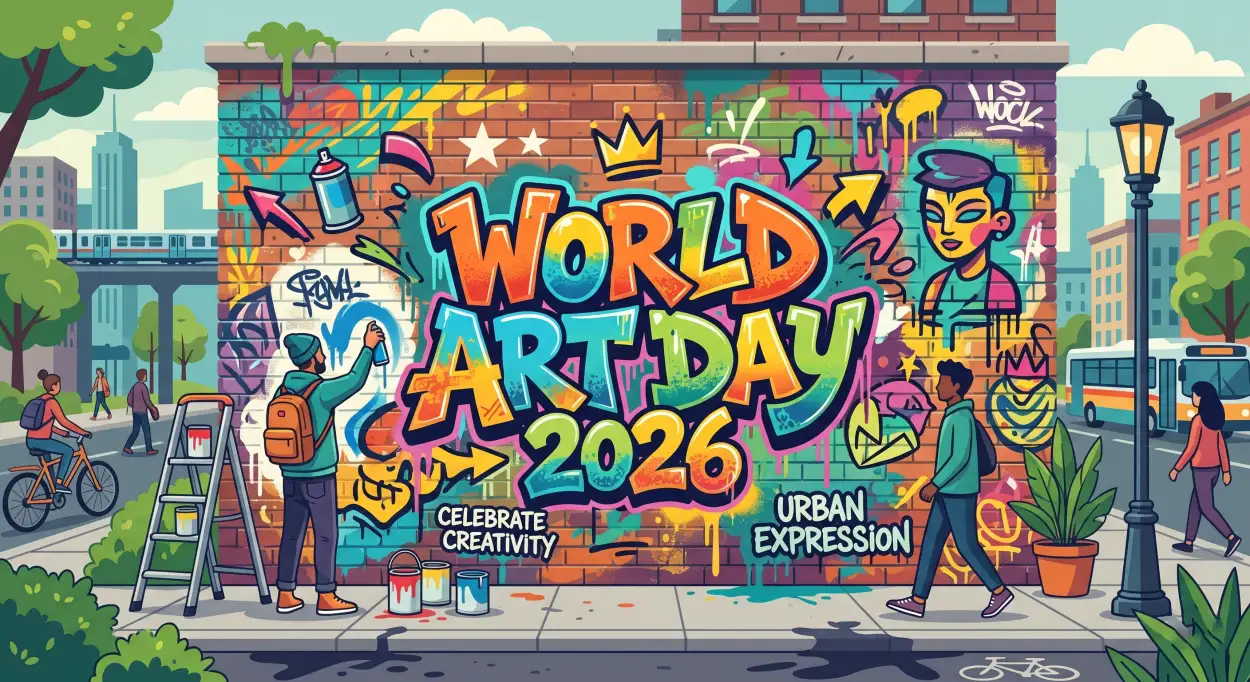 Free Download World Art Day Drawing Competition Ideas For Students 2 - High Quality World Art Day 2026 Wishes Image