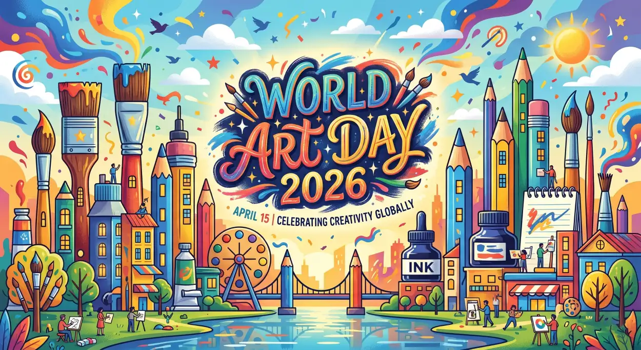 Free Download World Art Day Drawing Competition Poster 2 - High Quality World Art Day 2026 Wishes Image