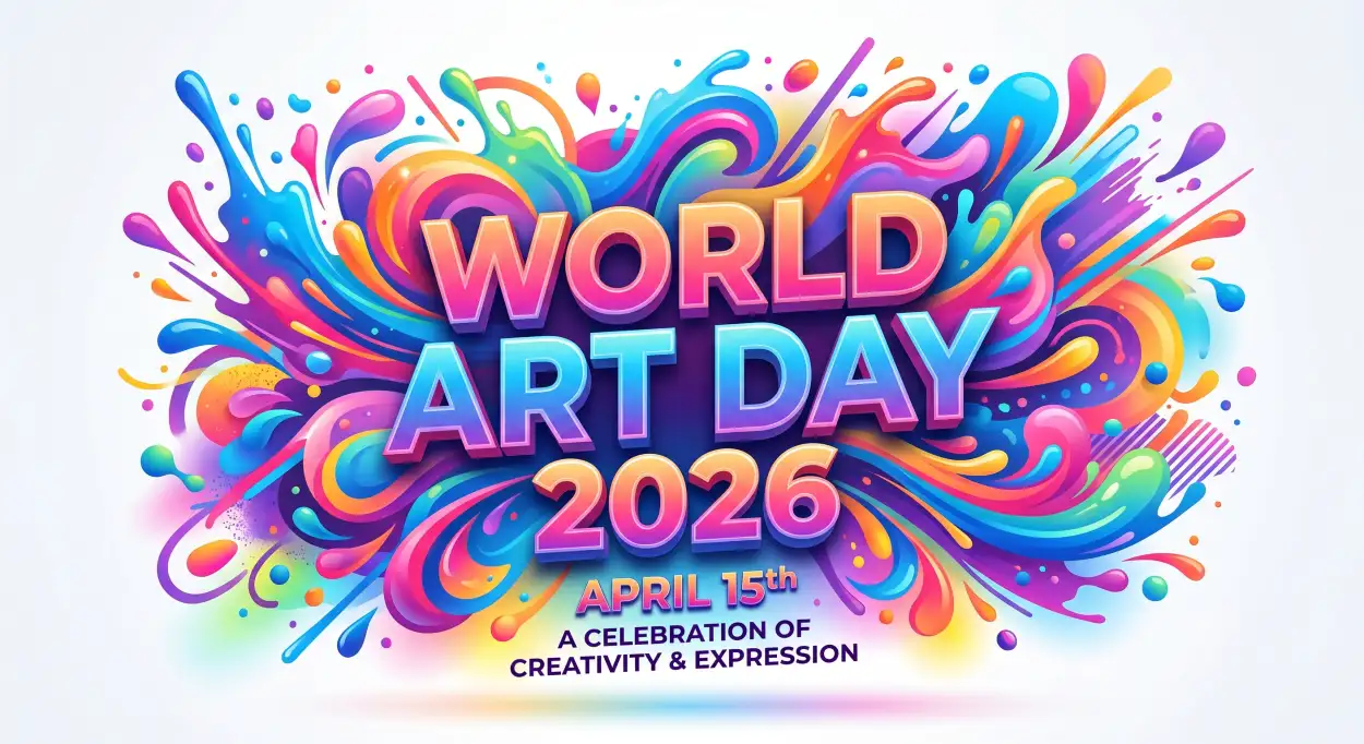 Free Download World Art Day Thumbnail Design Ideas 2 - High Quality World Art Day 2026 Wishes Background Image
