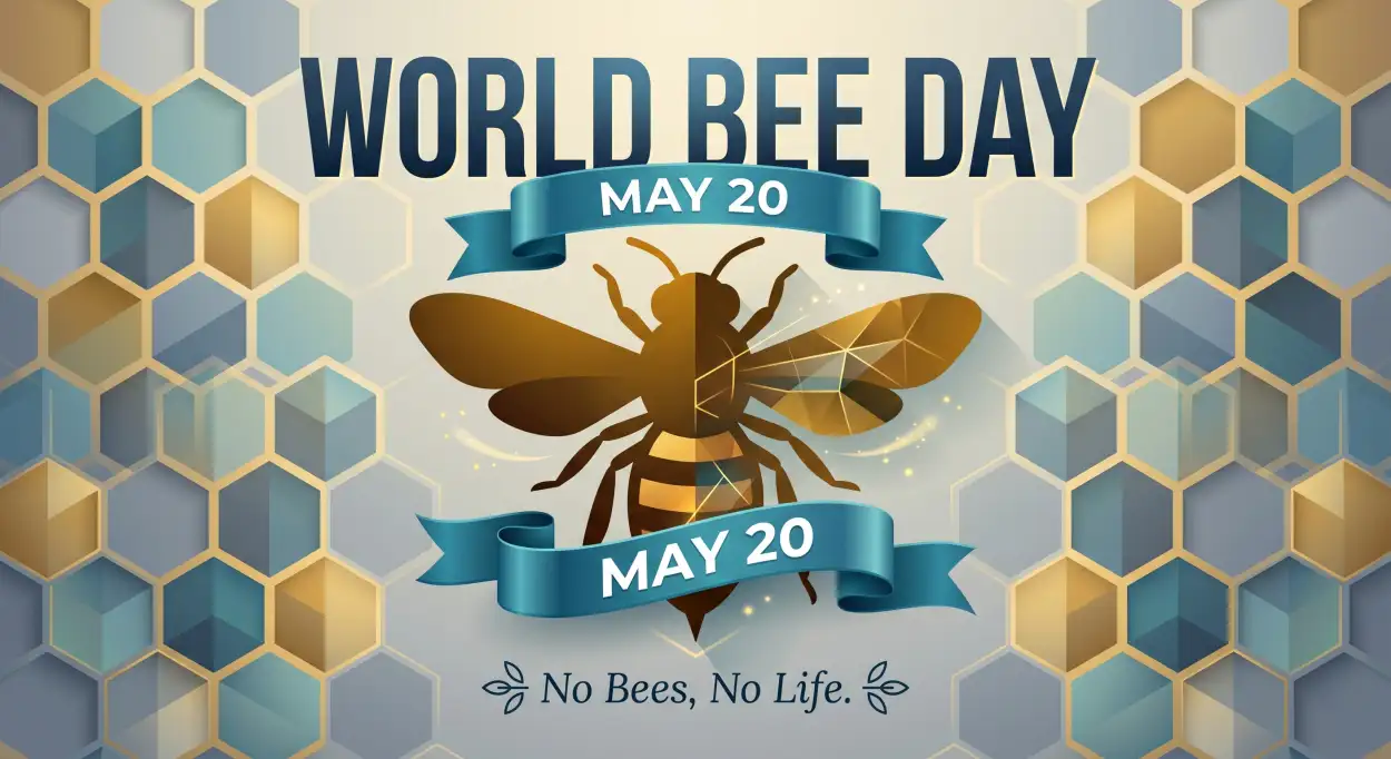 Free Download World Bee Day 2026 Awareness Poster - High Quality World Bee Day 2026 Image