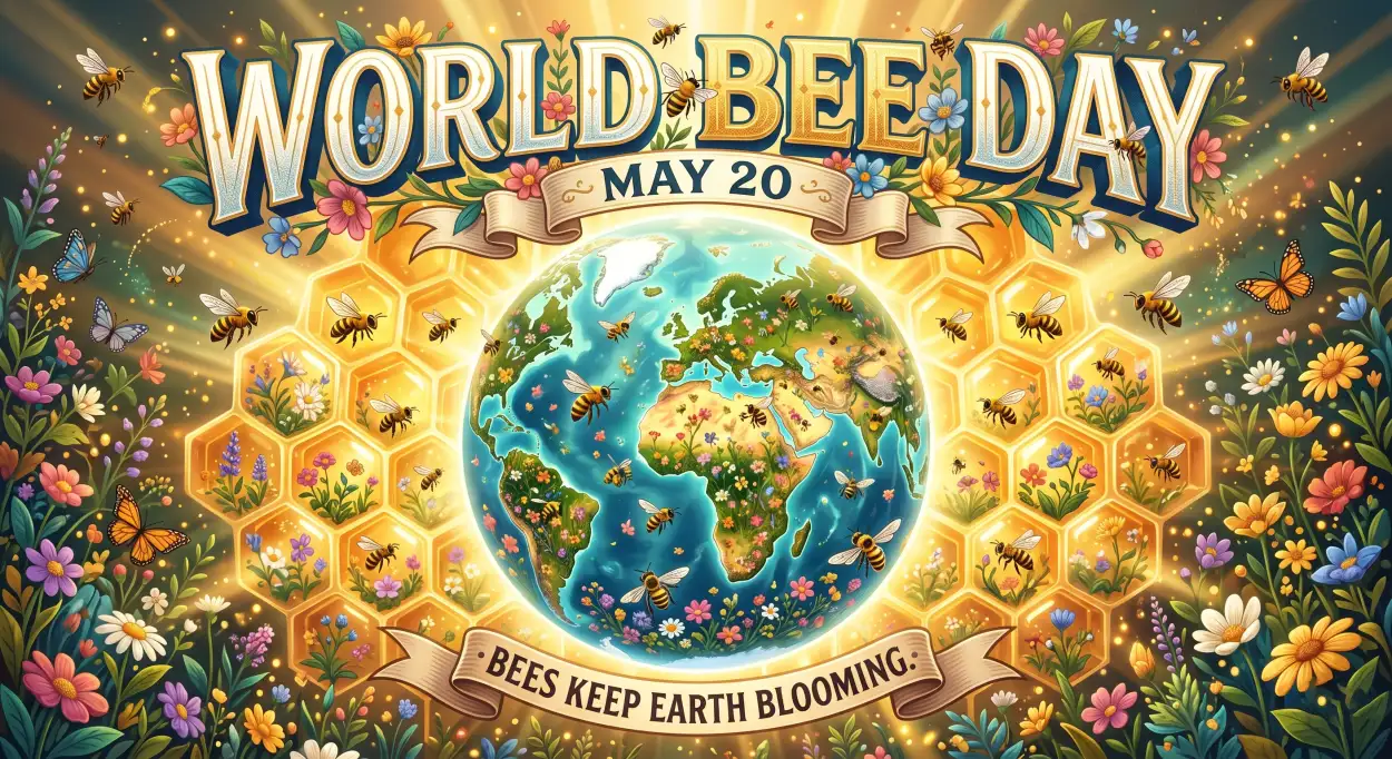 Free Download World Bee Day 2026 Bee Garden Ideas - High Quality World Bee Day 2026 Image