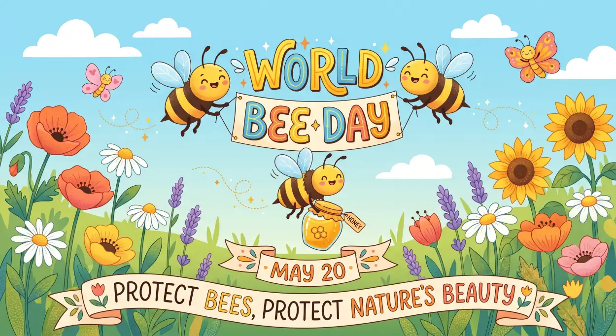 Free Download World Bee Day 2026 Bee Protection Awareness - High Quality World Bee Day 2026 Image