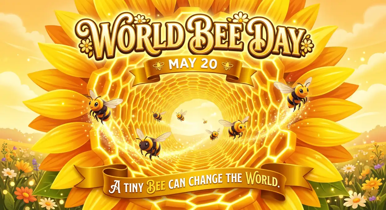 Free Download World Bee Day 2026 Blog Banner Image - High Quality World Bee Day 2026 Image