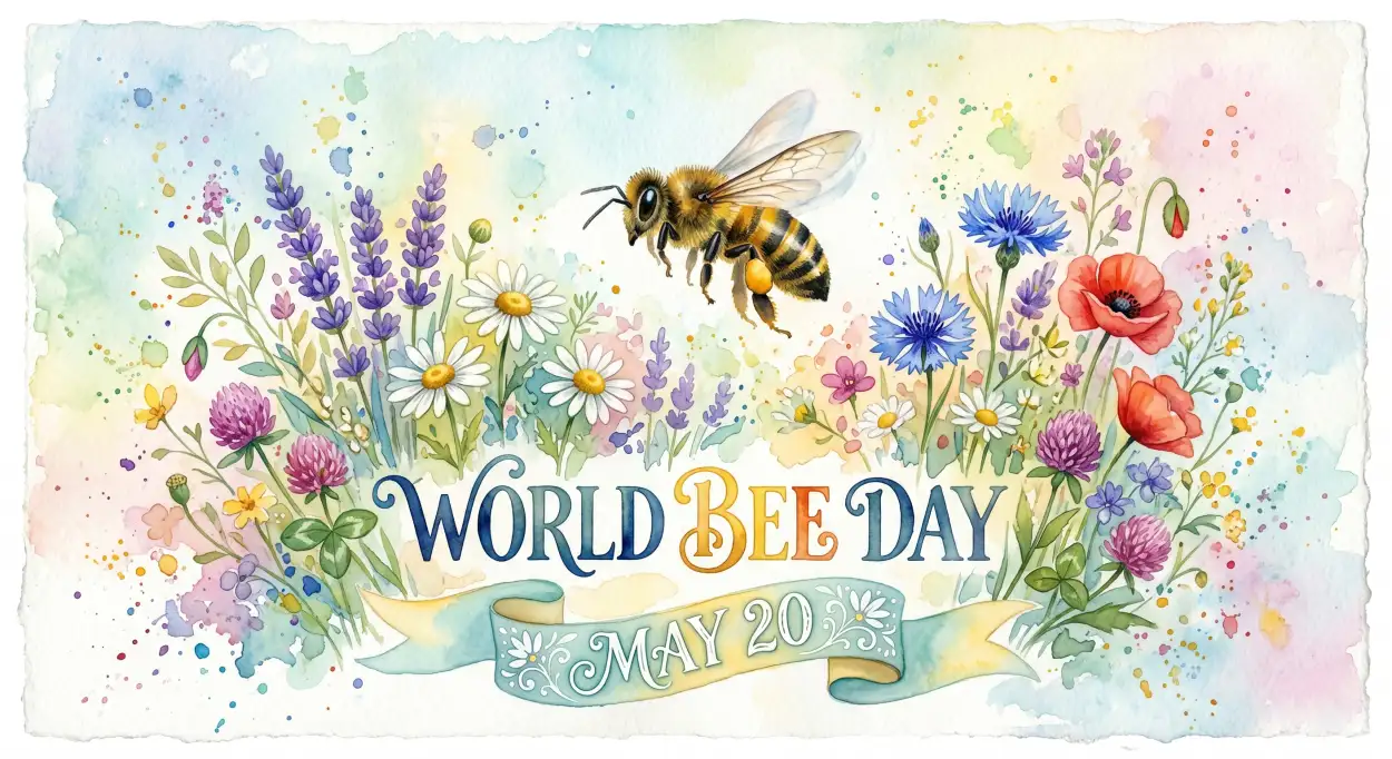 Free Download World Bee Day 2026 Creative Banner Design - High Quality World Bee Day 2026 Image