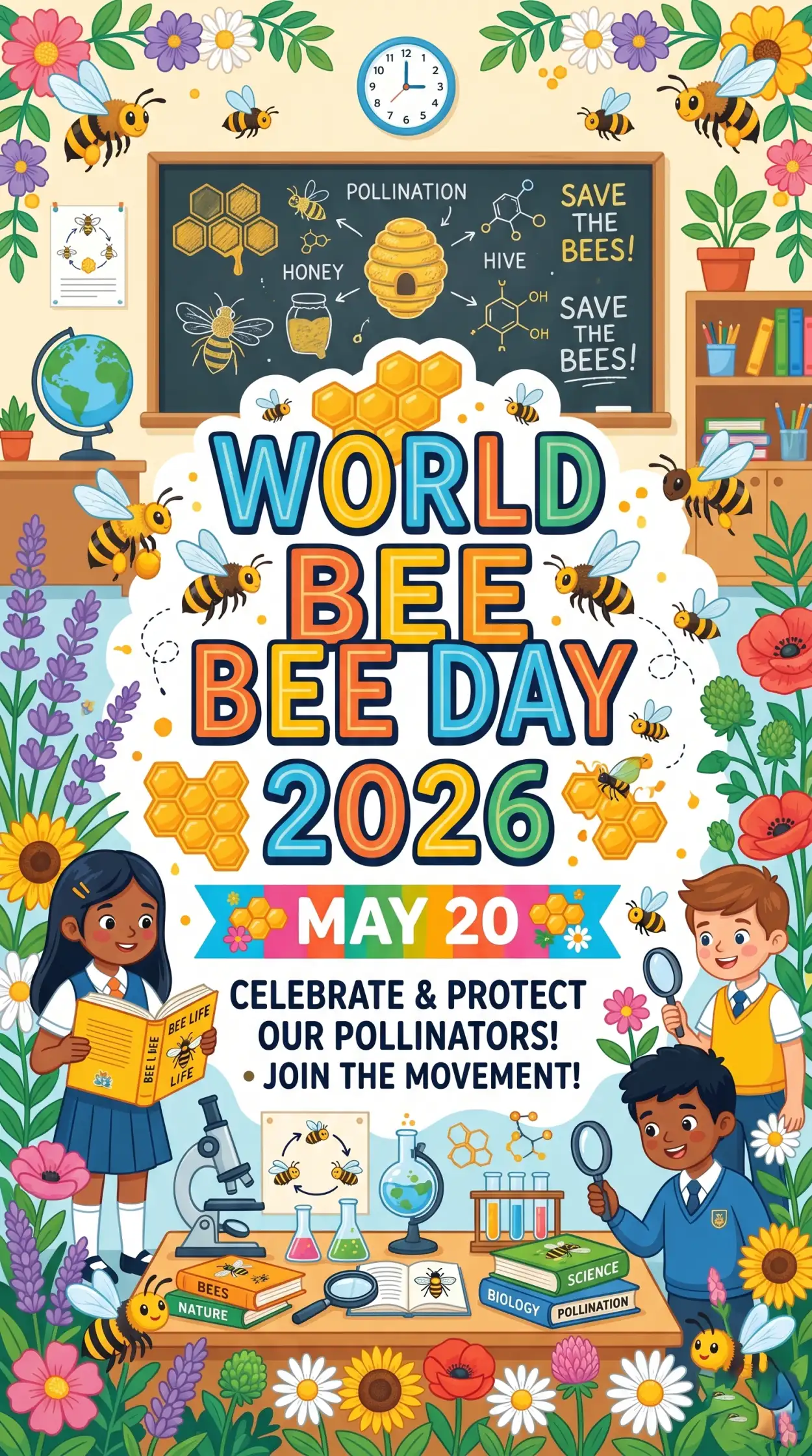 Free Download World Bee Day 2026 Educational Activities For Students - High Quality World Bee Day 2026 Image