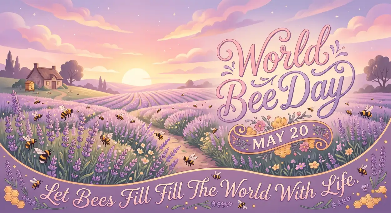 Free Download World Bee Day 2026 Facebook Cover - High Quality World Bee Day 2026 Image