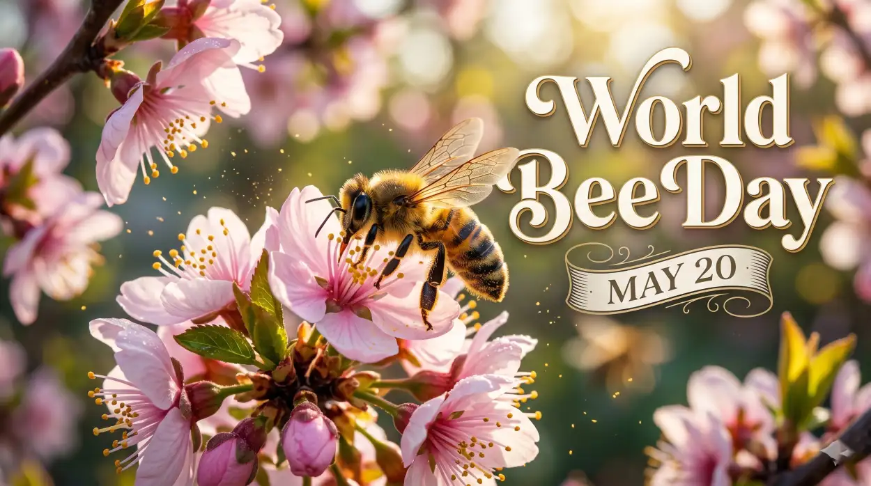 Free Download World Bee Day 2026 Floral Wallpaper - High Quality World Bee Day 2026 Image