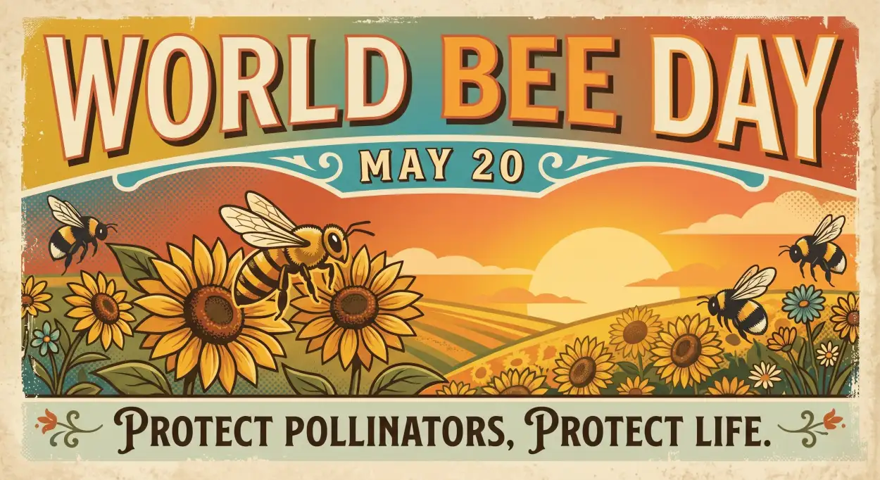 Free Download World Bee Day 2026 Pollinator Awareness - High Quality World Bee Day 2026 Image