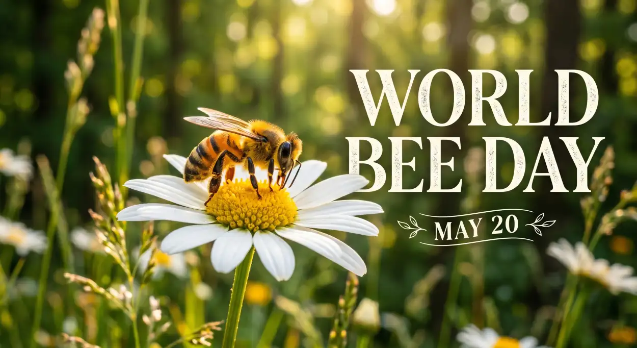 Free Download World Bee Day 2026 Quote Wallpaper - High Quality World Bee Day 2026 Image