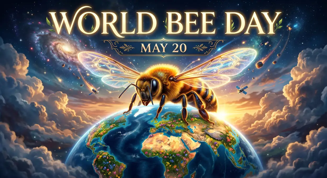 Free Download World Bee Day 2026 Realistic Bee Wallpaper 2 - High Quality World Bee Day 2026 Image