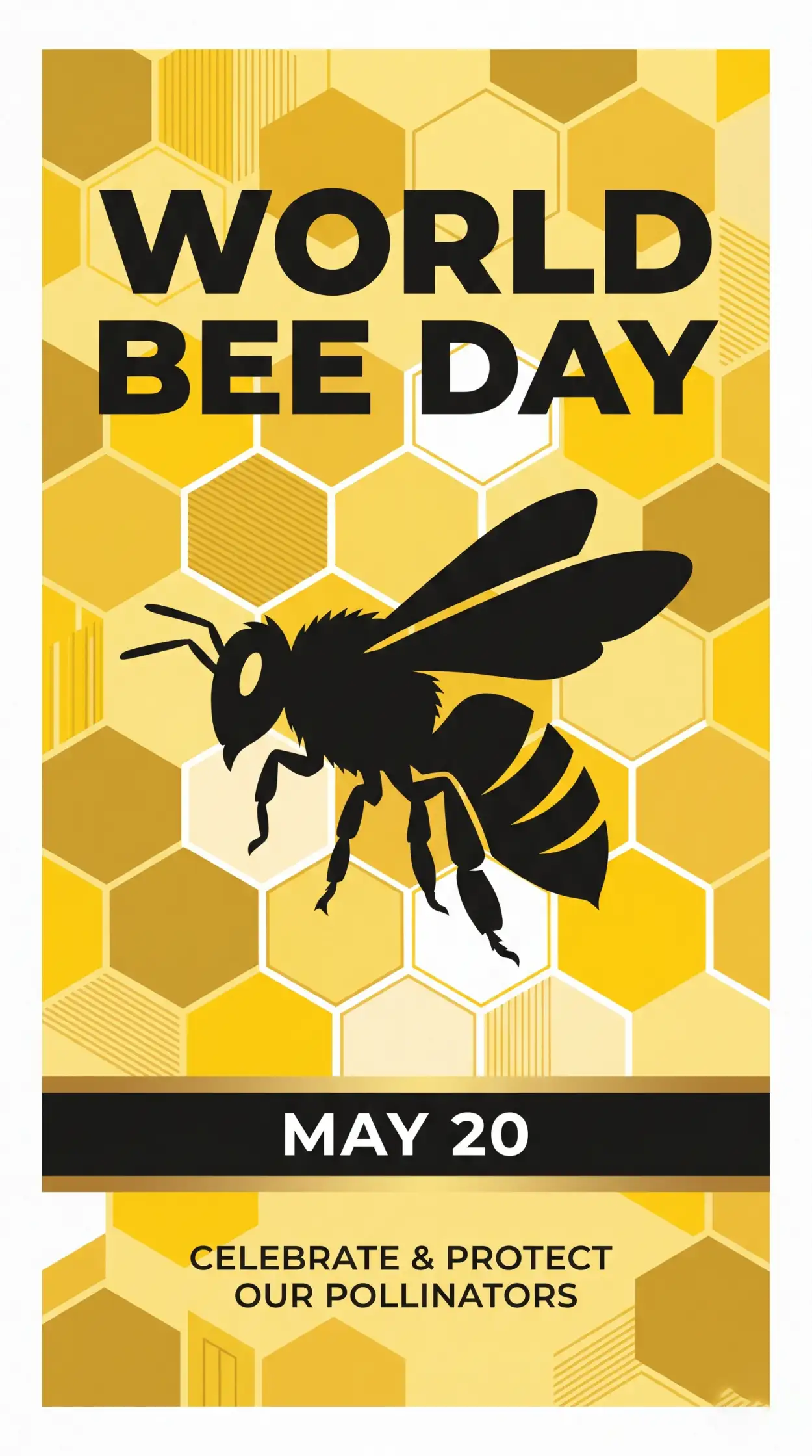 Free Download World Bee Day 2026 Typography Poster - High Quality World Bee Day 2026 Image
