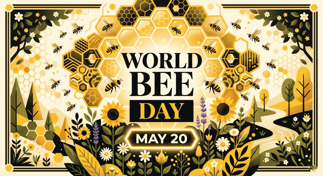 Free Download World Bee Day 2026 Vector Background - High Quality World Bee Day 2026 Background Image