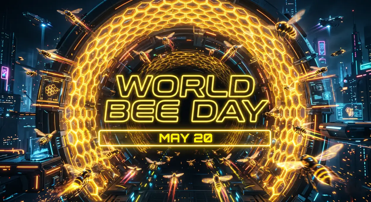 Free Download World Bee Day 2026 Yellow Background - High Quality World Bee Day 2026 Background Image