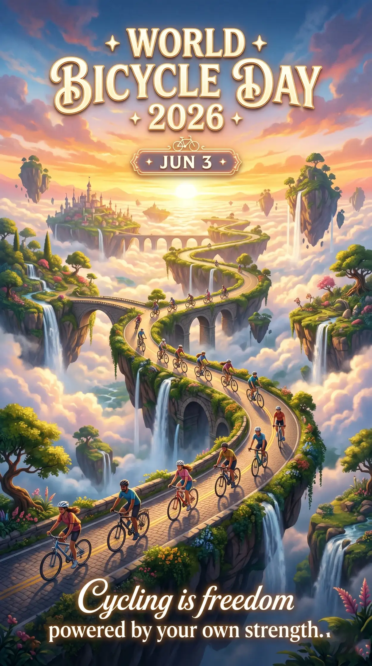 Free Download World Bicycle Day 2026 Bicycle Race Poster - High Quality World Bicycle Day 2026 Image