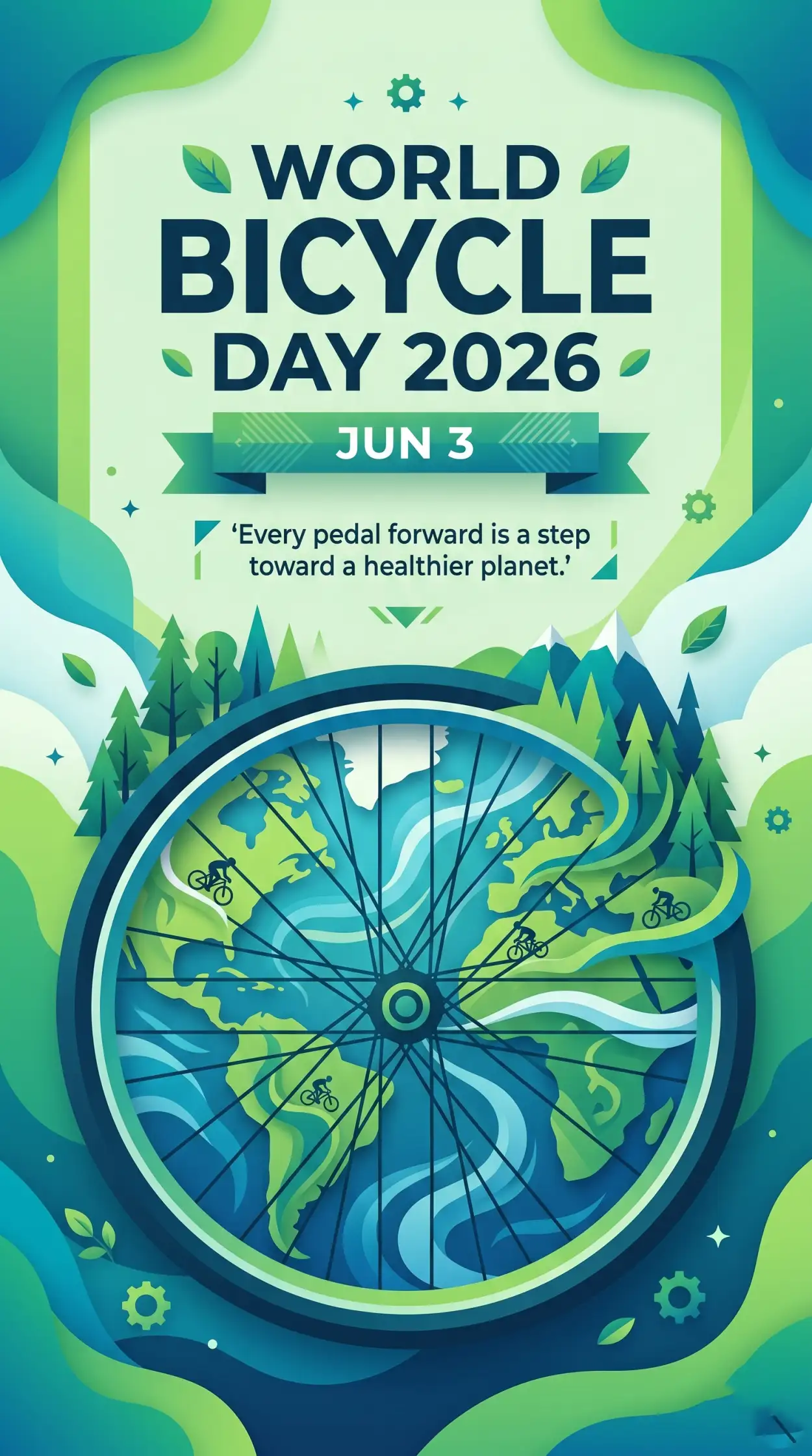 Free Download World Bicycle Day 2026 Creative Vector Poster - High Quality World Bicycle Day 2026 Image