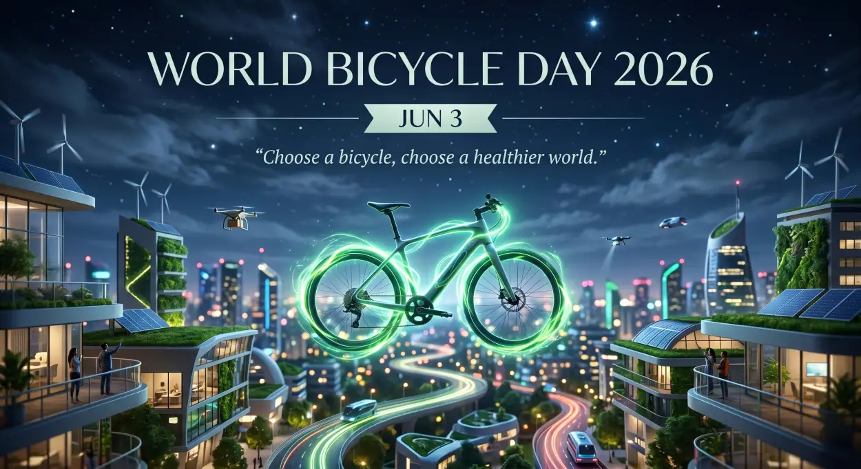 Free Download World Bicycle Day 2026 Healthy Lifestyle Quotes - High Quality World Bicycle Day 2026 Image