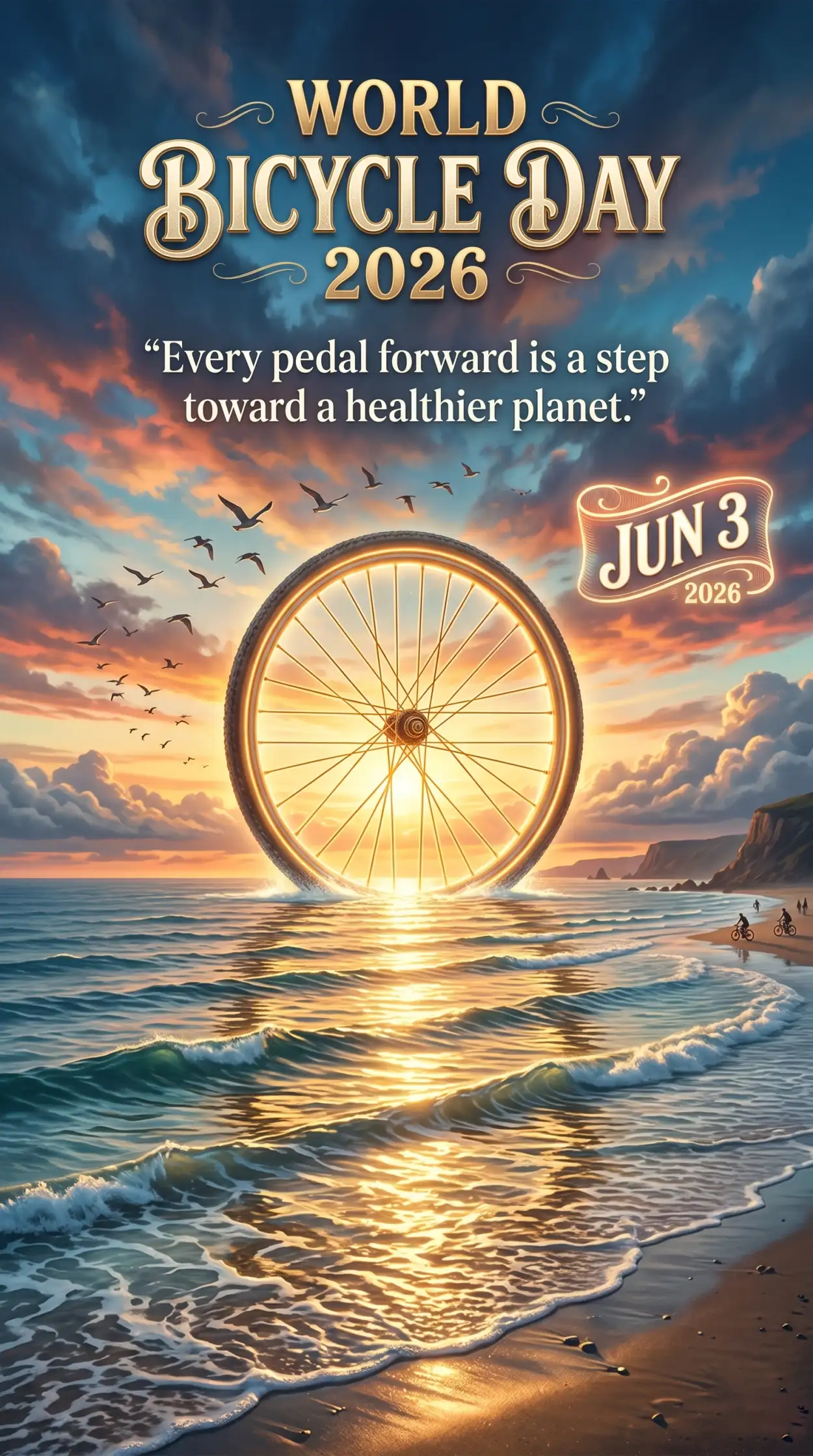 Free Download World Bicycle Day 2026 Motivational Quotes - High Quality World Bicycle Day 2026 Image