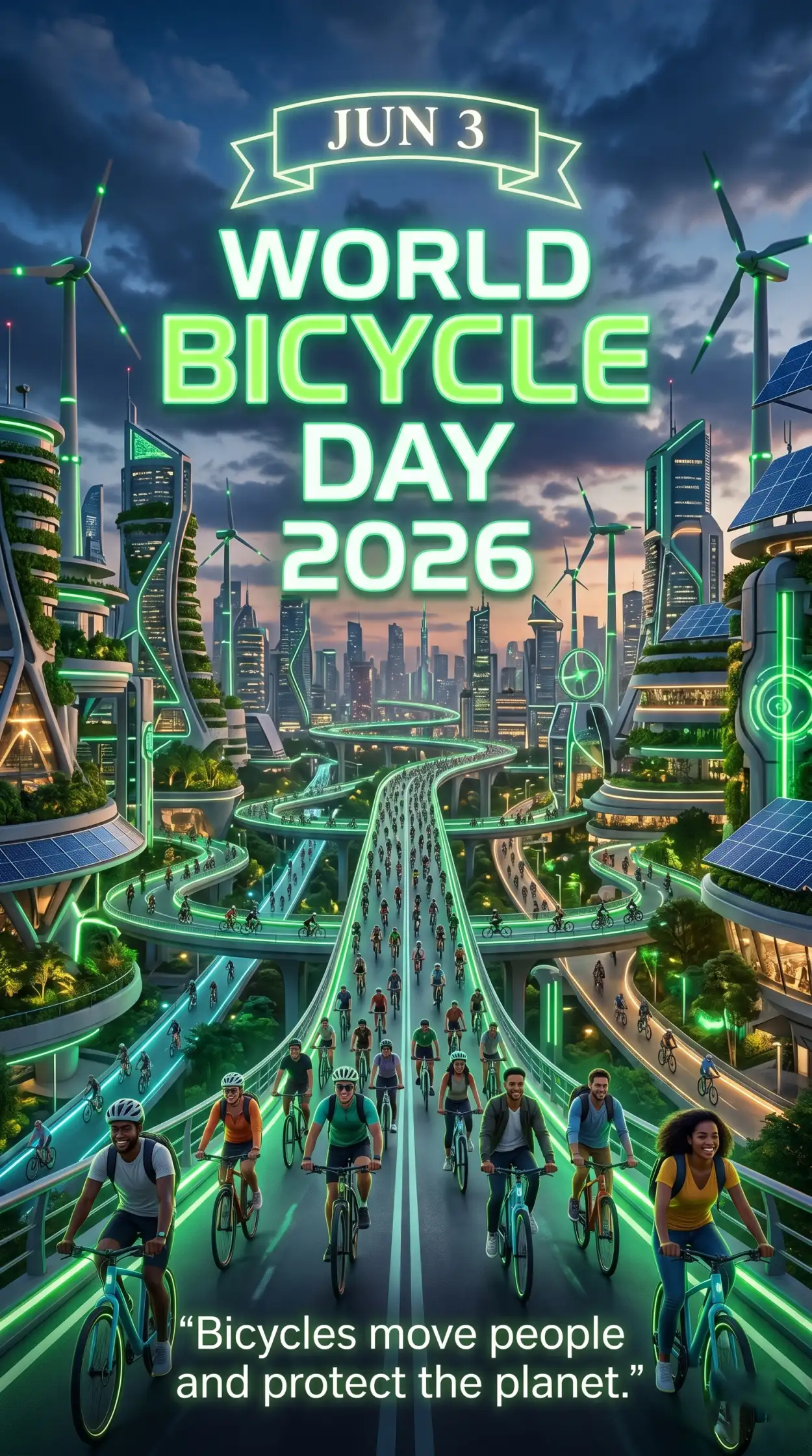Free Download World Bicycle Day 2026 Poster - High Quality World Bicycle Day 2026 Image