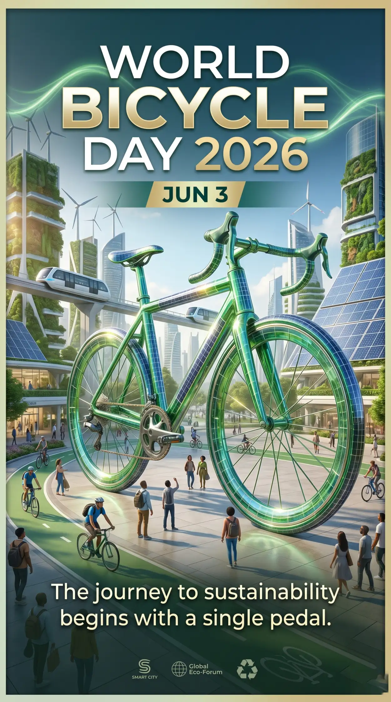 Free Download World Bicycle Day 2026 Safe Cycling Tips Poster - High Quality World Bicycle Day 2026 Image