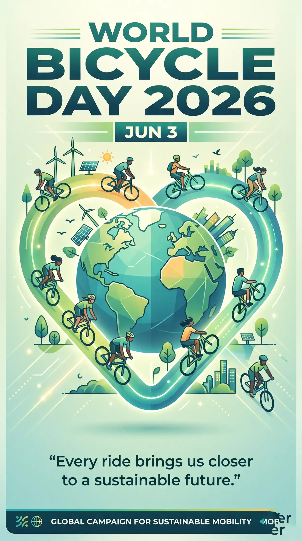 Free Download World Bicycle Day 2026 Student Awareness Poster - High Quality World Bicycle Day 2026 Image