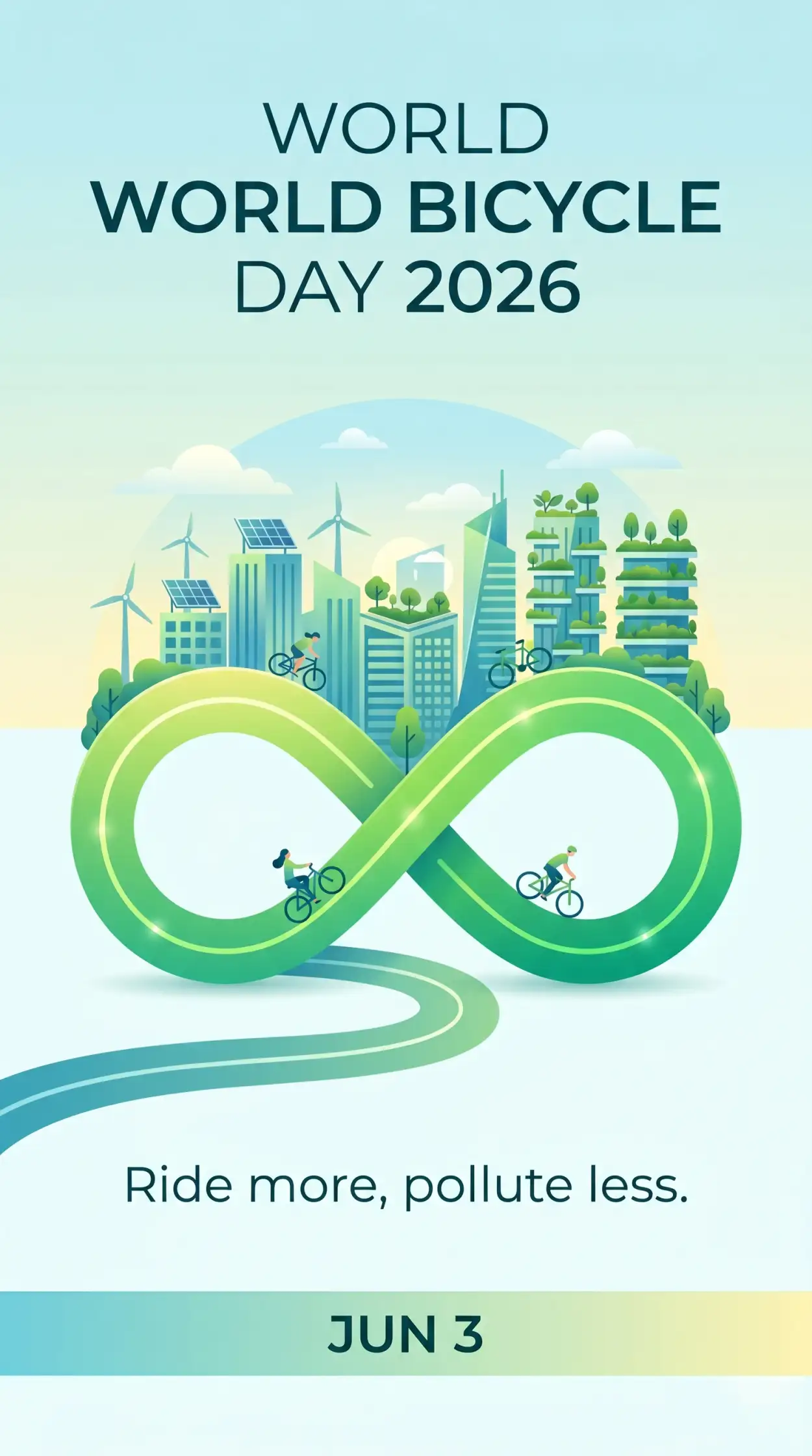 Free Download World Bicycle Day 2026 Vector Illustration - High Quality World Bicycle Day 2026 Image