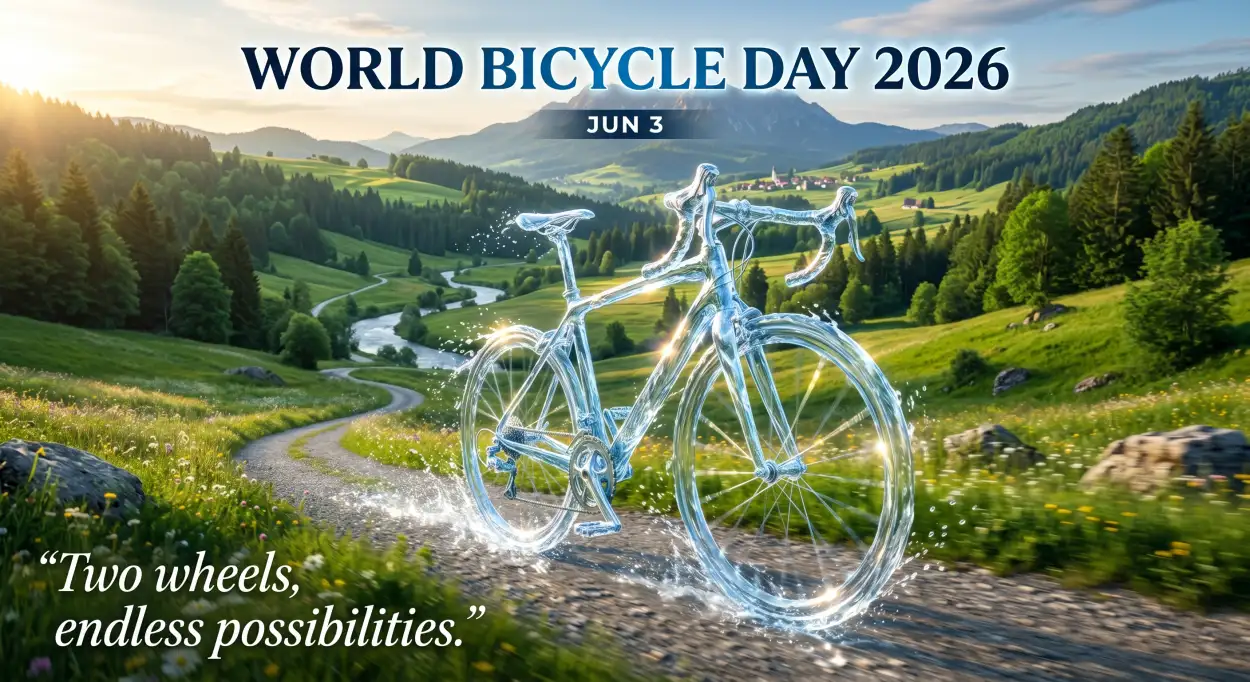 Free Download World Bicycle Day 2026 Wishes - High Quality World Bicycle Day 2026 Image