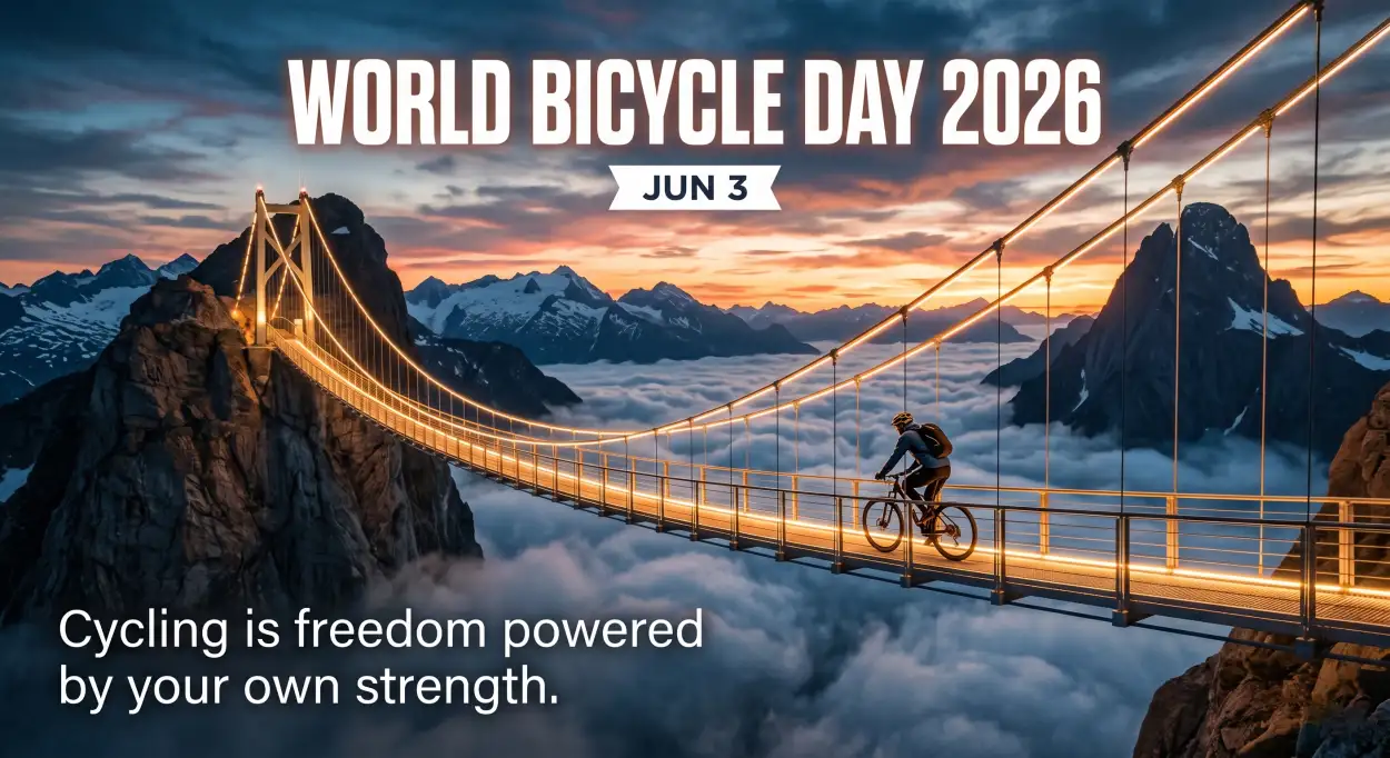 Free Download World Bicycle Day 2026 World Cycling Day Images - High Quality World Bicycle Day 2026 Image