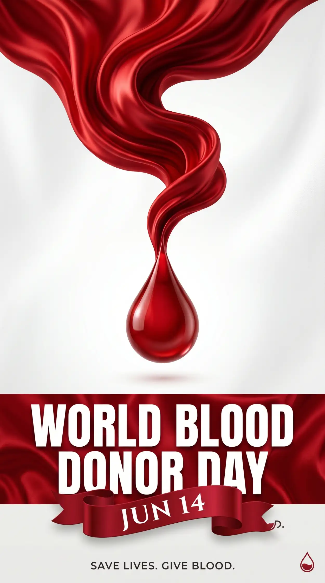 Free Download World Blood Donor Day 2026 Bold Typography Awareness Poster - High Quality World Blood Donor Day 2026 Image