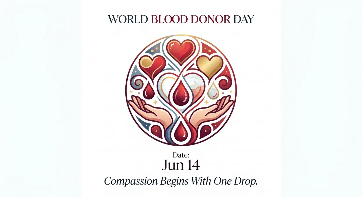 Free Download World Blood Donor Day 2026 Charity Campaign Poster - High Quality World Blood Donor Day 2026 Image