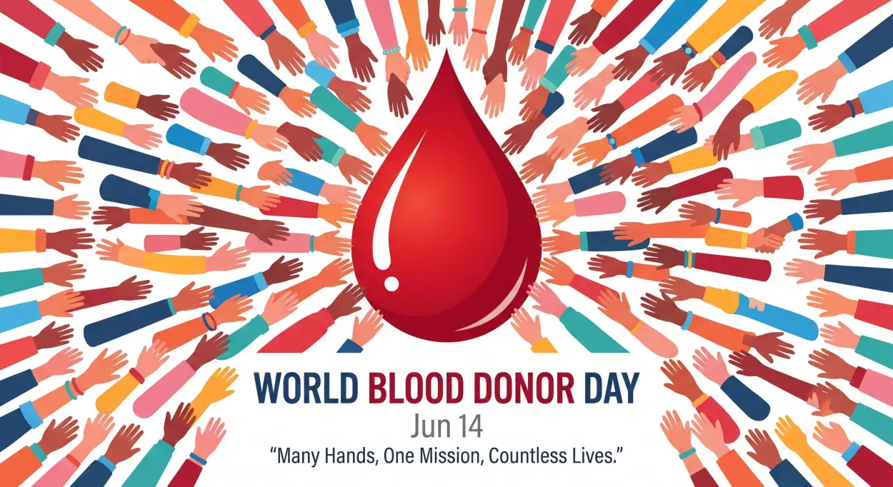 Free Download World Blood Donor Day 2026 Community Awareness Social Post - High Quality World Blood Donor Day 2026 Image