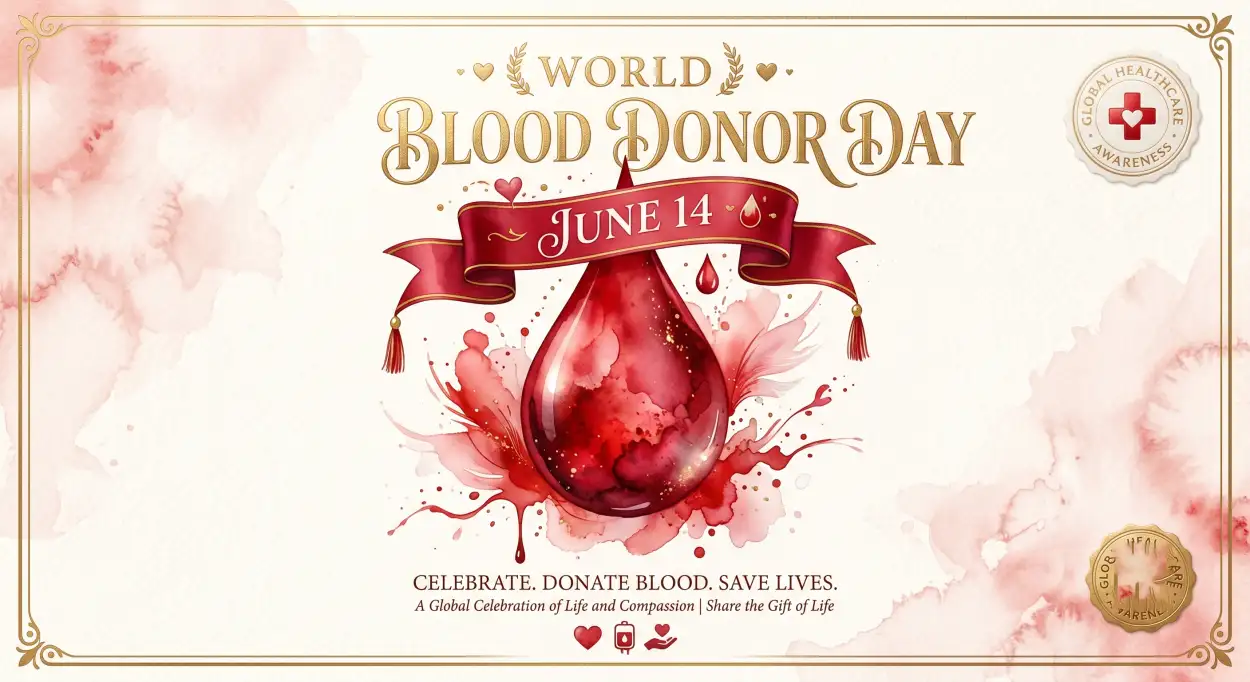 Free Download World Blood Donor Day 2026 Creative Social Media Banner - High Quality World Blood Donor Day 2026 Image