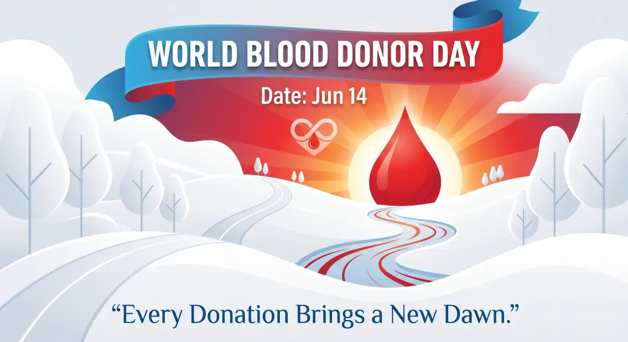 Free Download World Blood Donor Day 2026 Flat Design Artwork - High Quality World Blood Donor Day 2026 Image