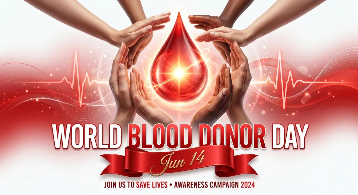 Free Download World Blood Donor Day 2026 Global Awareness Social Banner - High Quality World Blood Donor Day 2026 Image