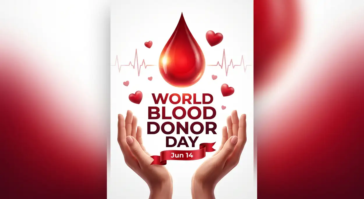 Free Download World Blood Donor Day 2026 Health Awareness Poster - High Quality World Blood Donor Day 2026 Image