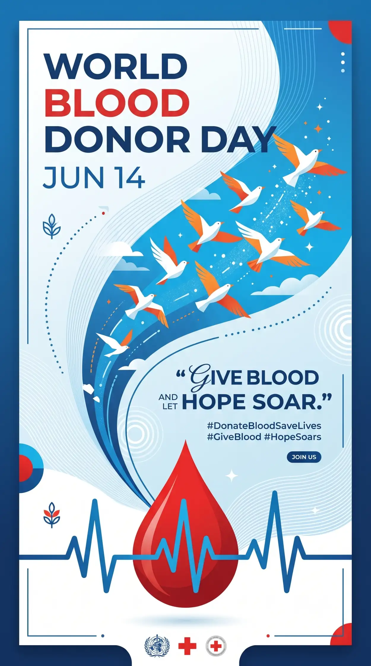 Free Download World Blood Donor Day 2026 Humanitarian Social Media Design - High Quality World Blood Donor Day 2026 Image
