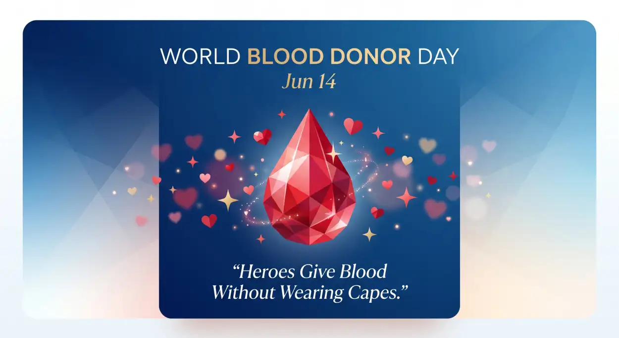 Free Download World Blood Donor Day 2026 Inspirational Quote Post - High Quality World Blood Donor Day 2026 Image