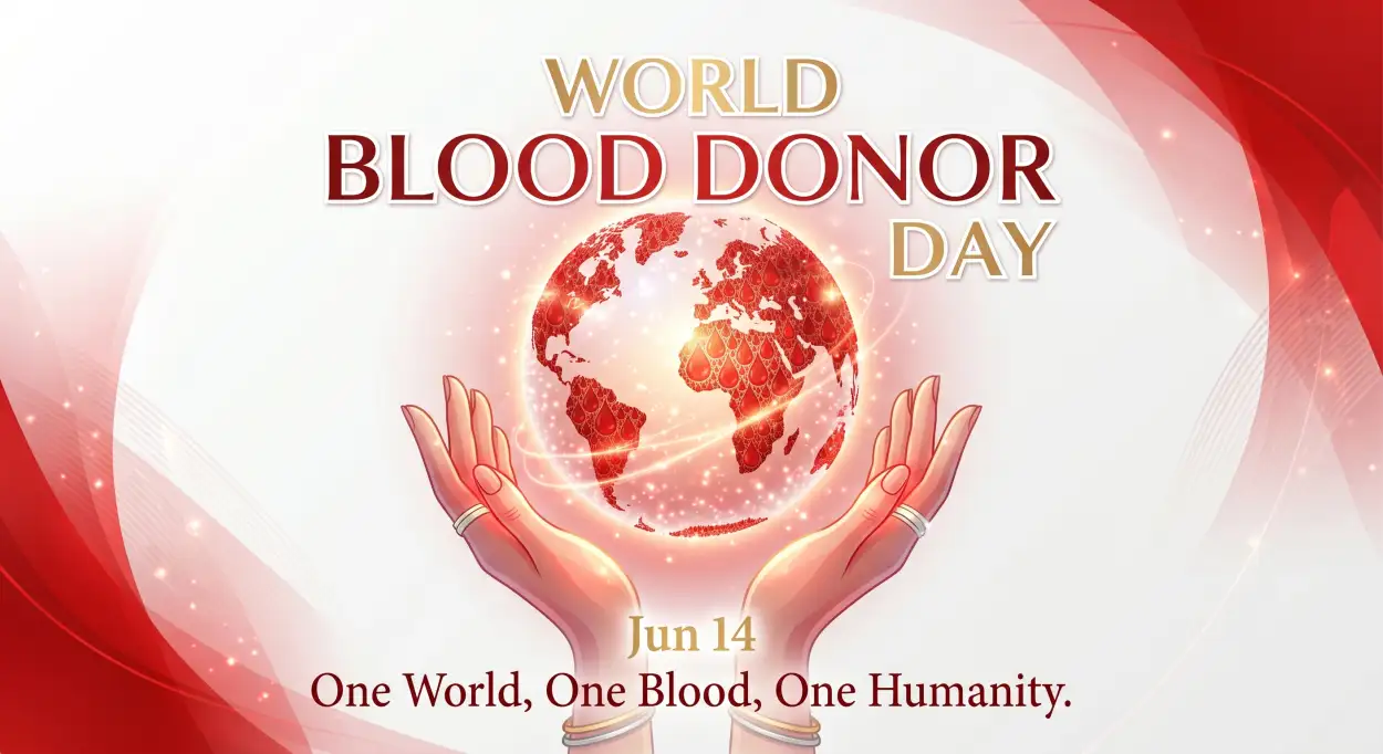 Free Download World Blood Donor Day 2026 One Donation Many Lives Campaign - High Quality World Blood Donor Day 2026 Image