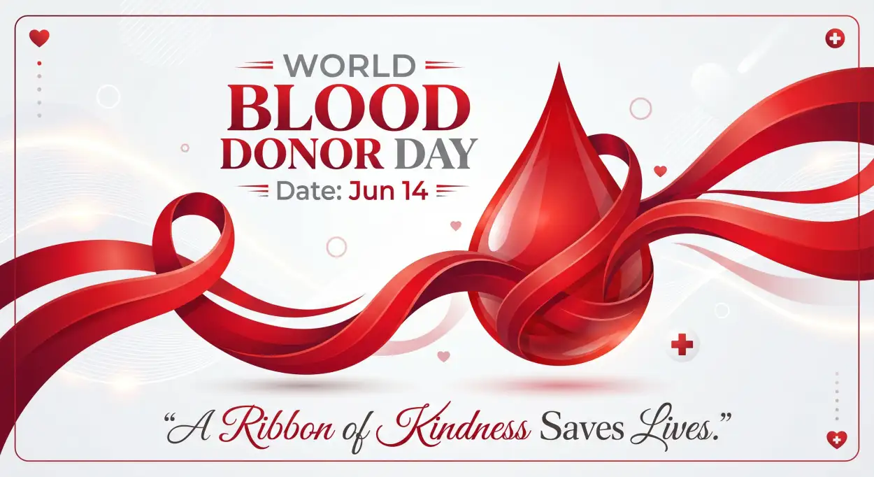 Free Download World Blood Donor Day 2026 Save A Life Donate Blood Poster - High Quality World Blood Donor Day 2026 Image