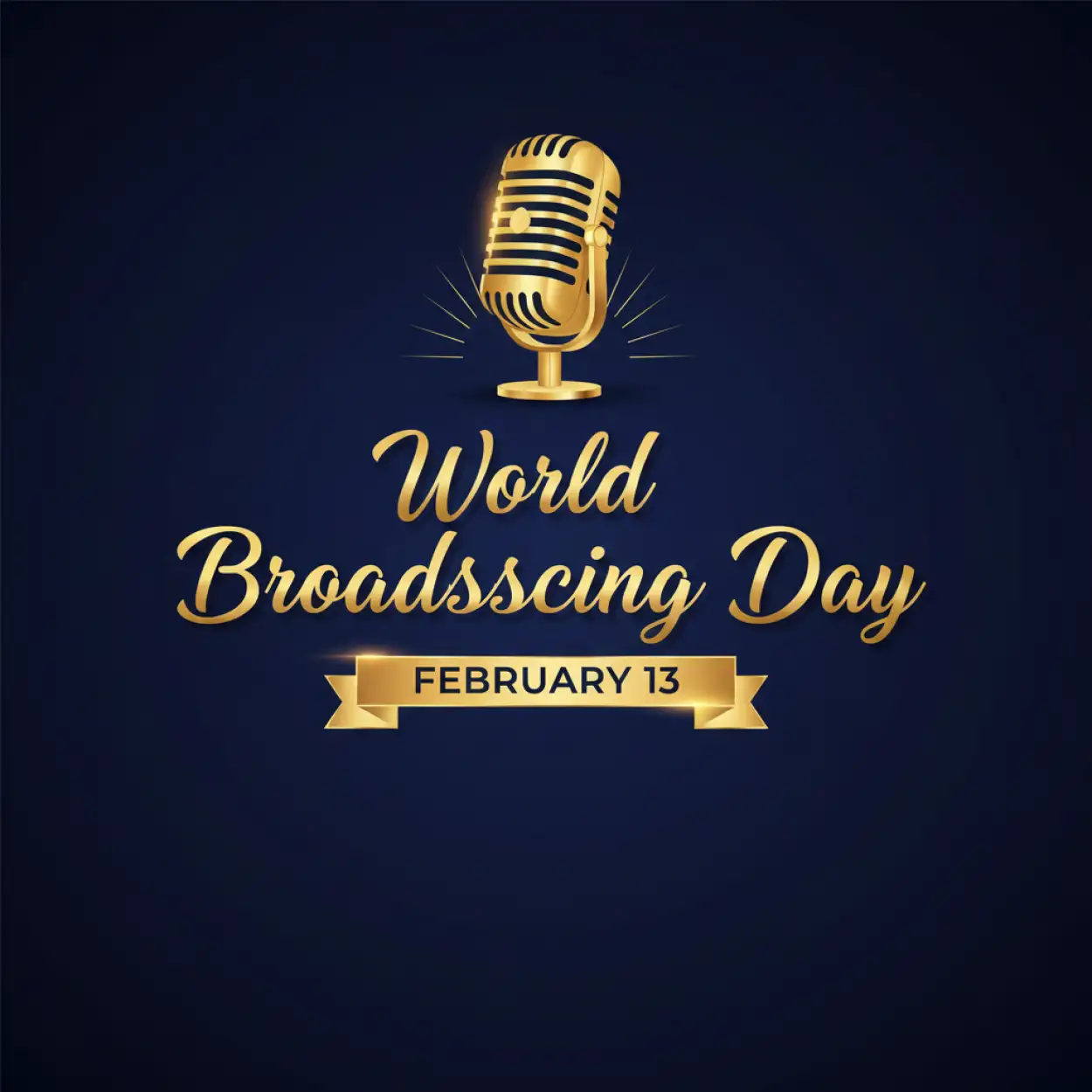 world broadcasting day animated banner design
