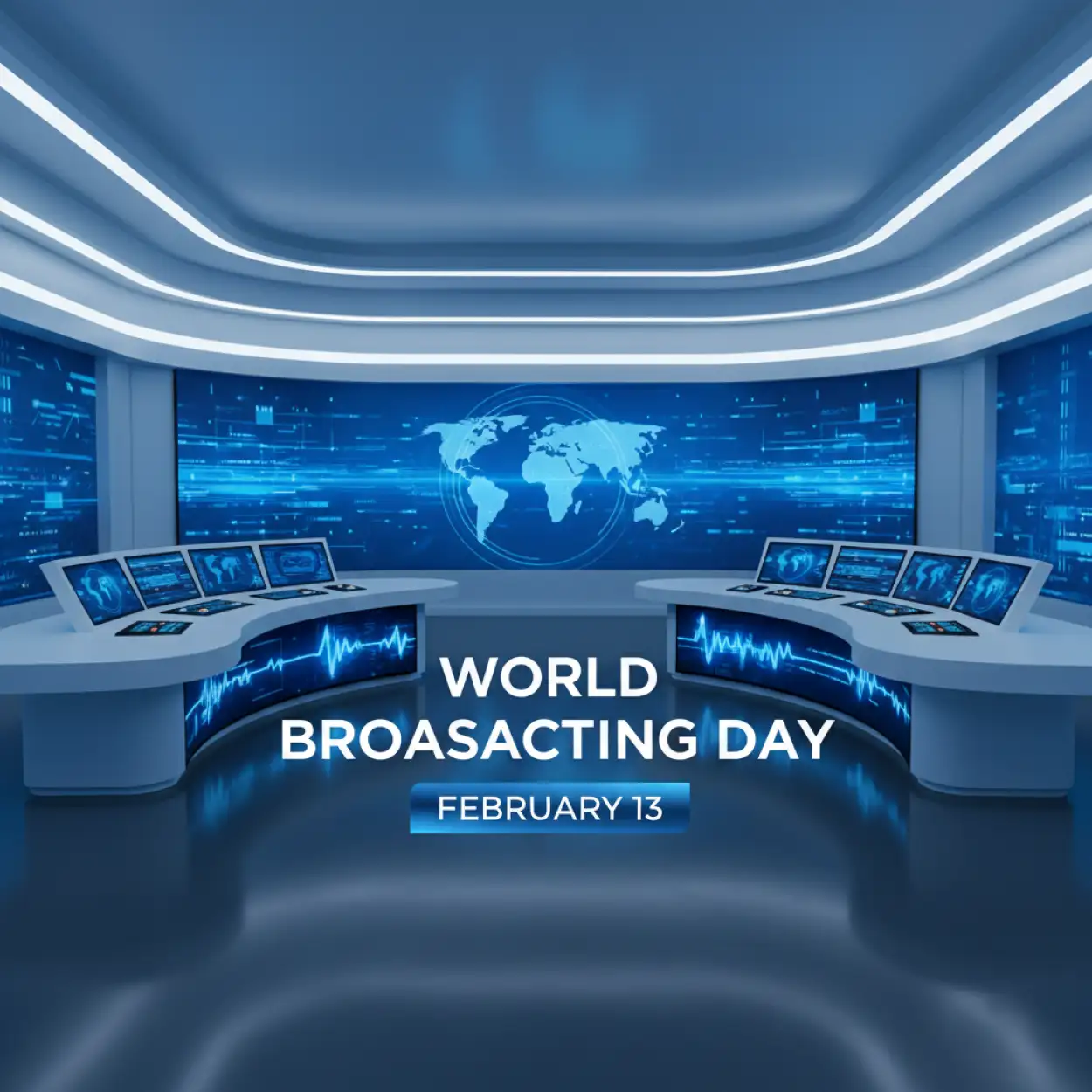 world broadcasting day broadcast studio background