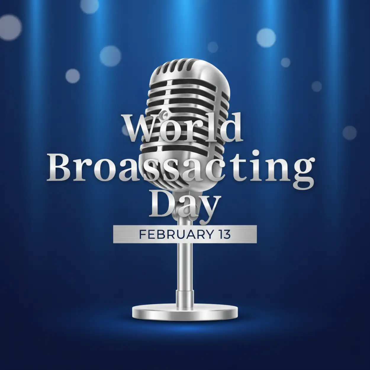 world broadcasting day podcast studio background