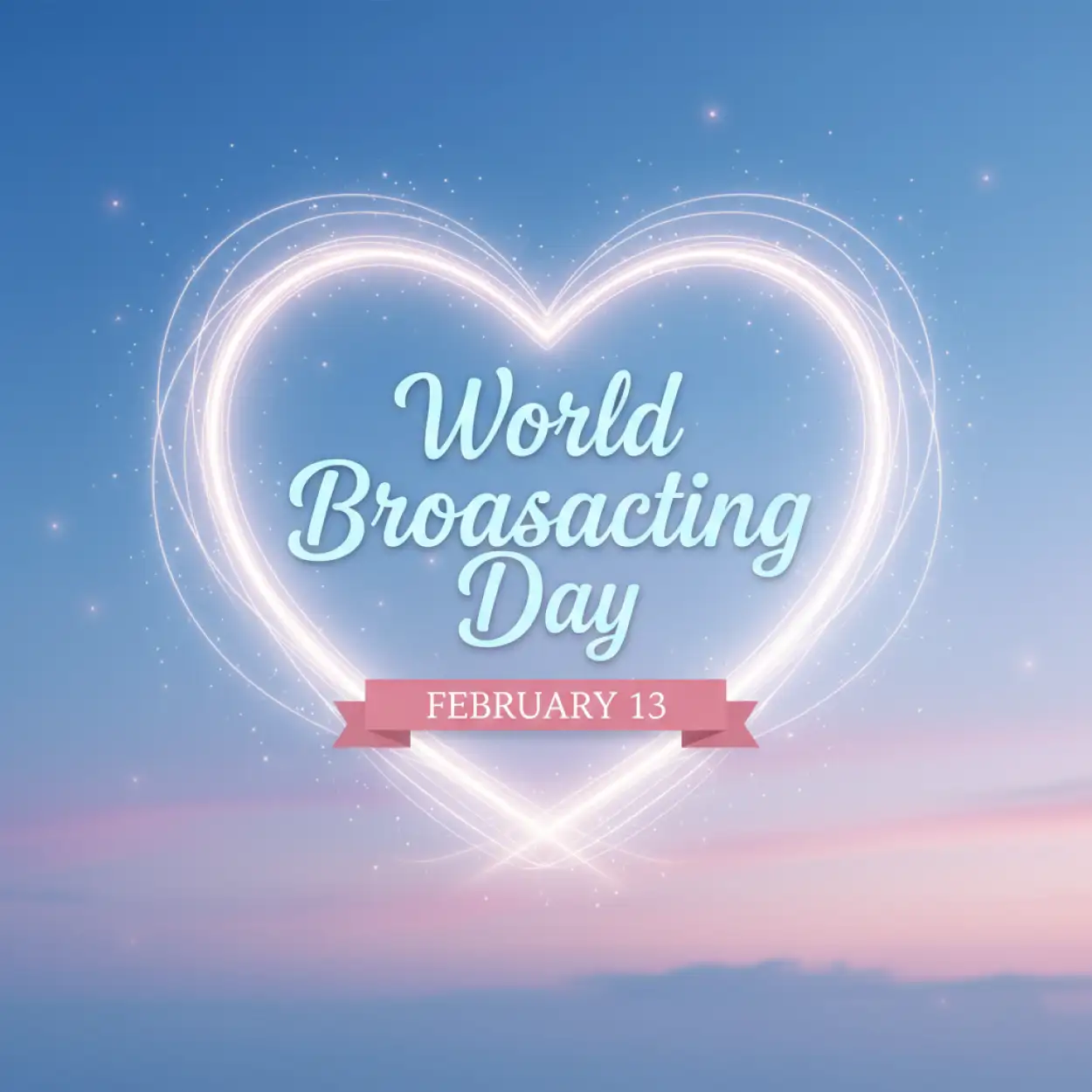 world broadcasting day professional social banner