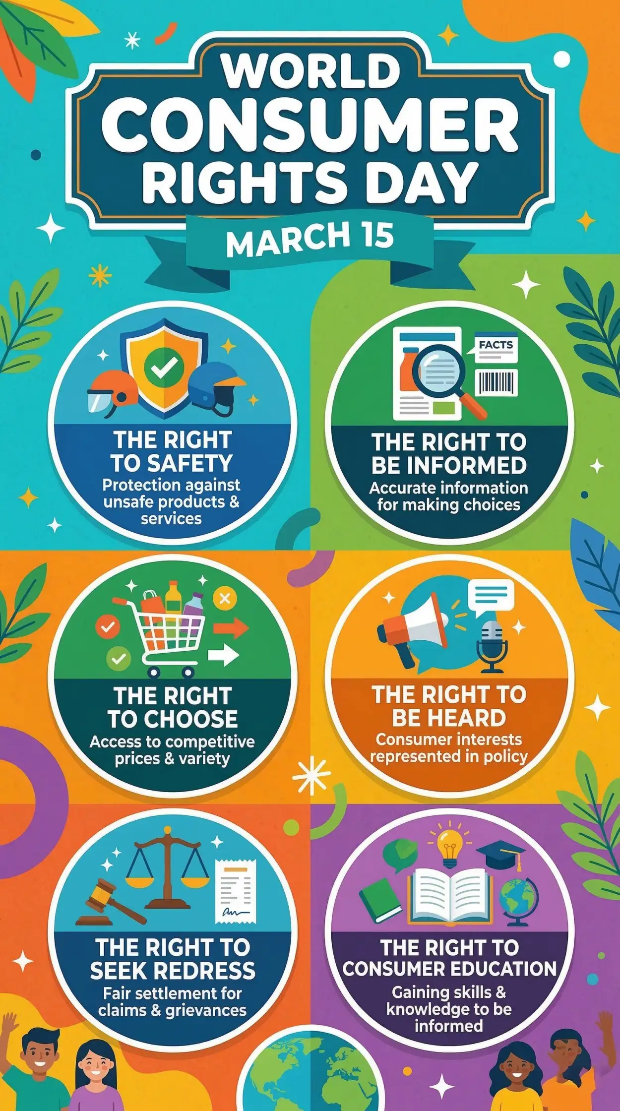 world consumer rights day creative infographic poster