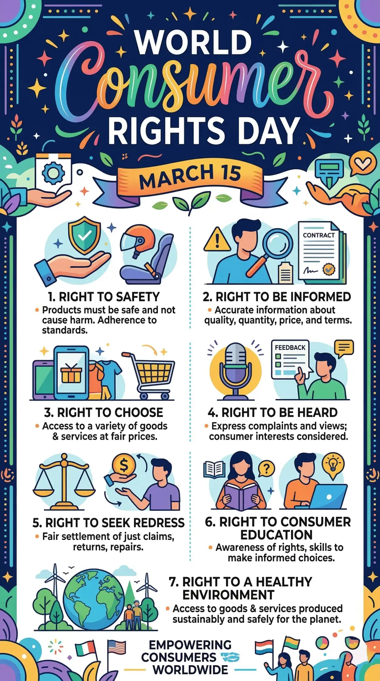 world consumer rights day educational infographic