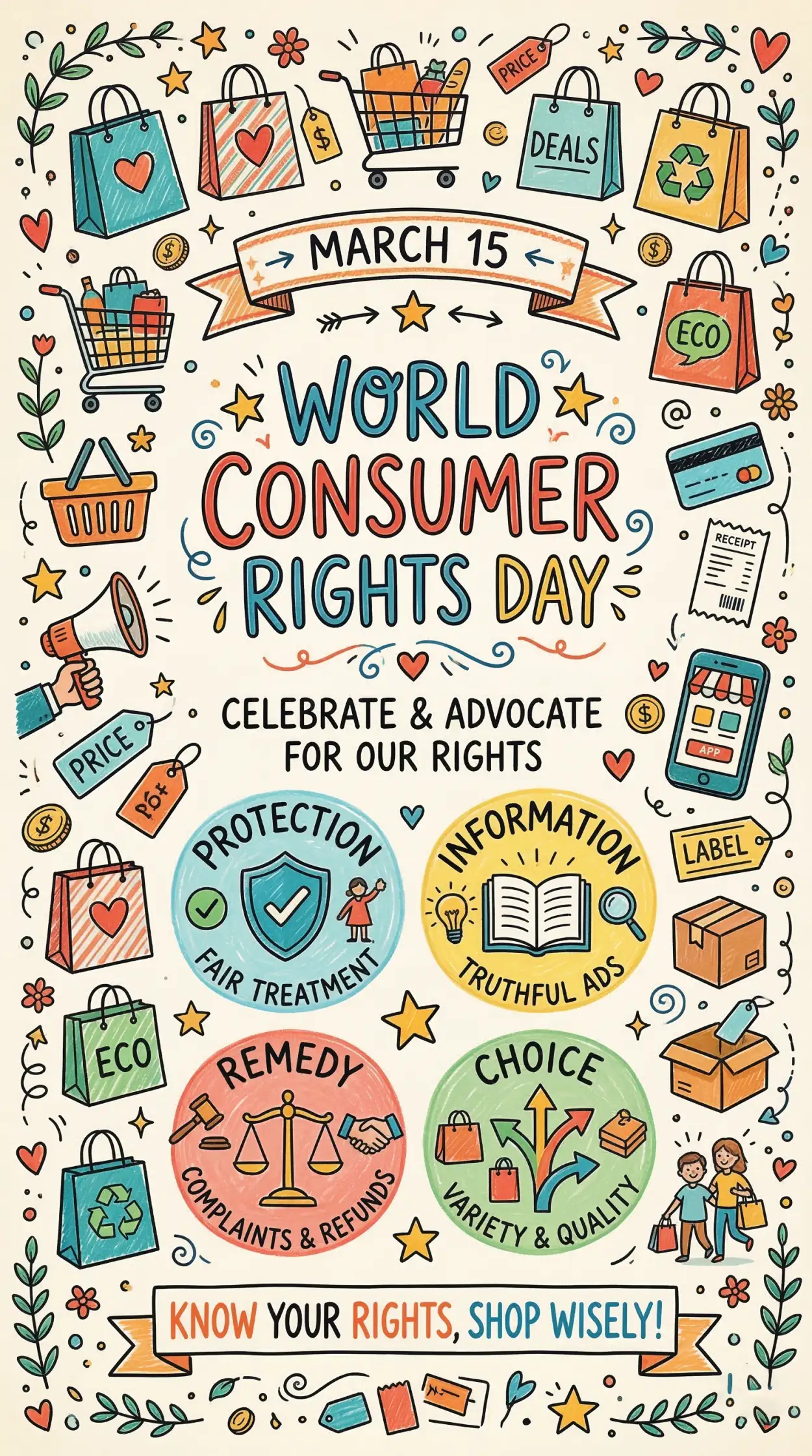 world consumer rights day illustration design