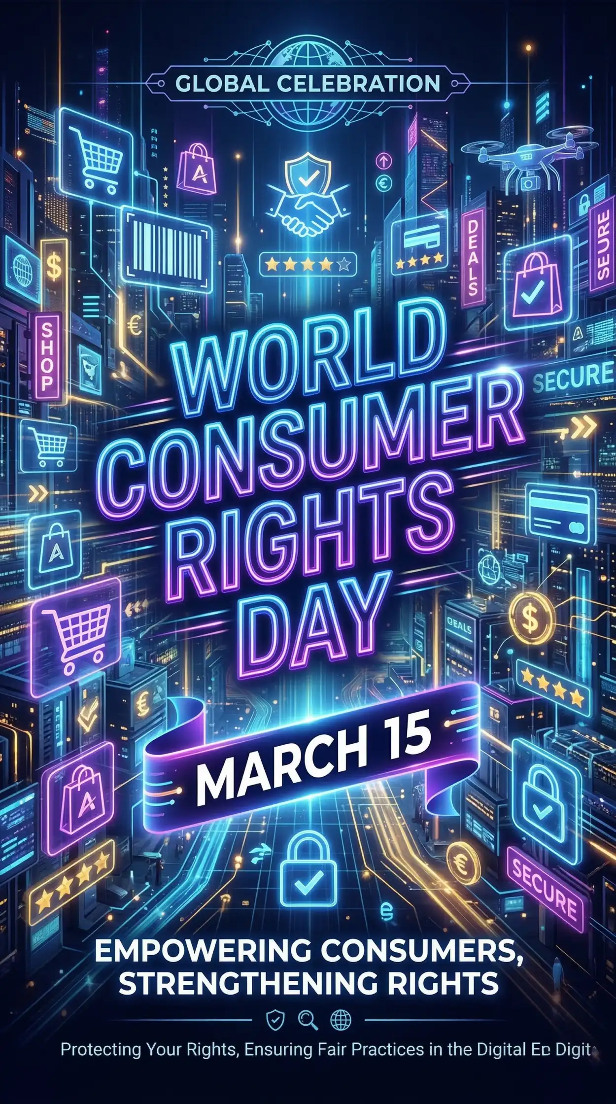 world consumer rights day poster background