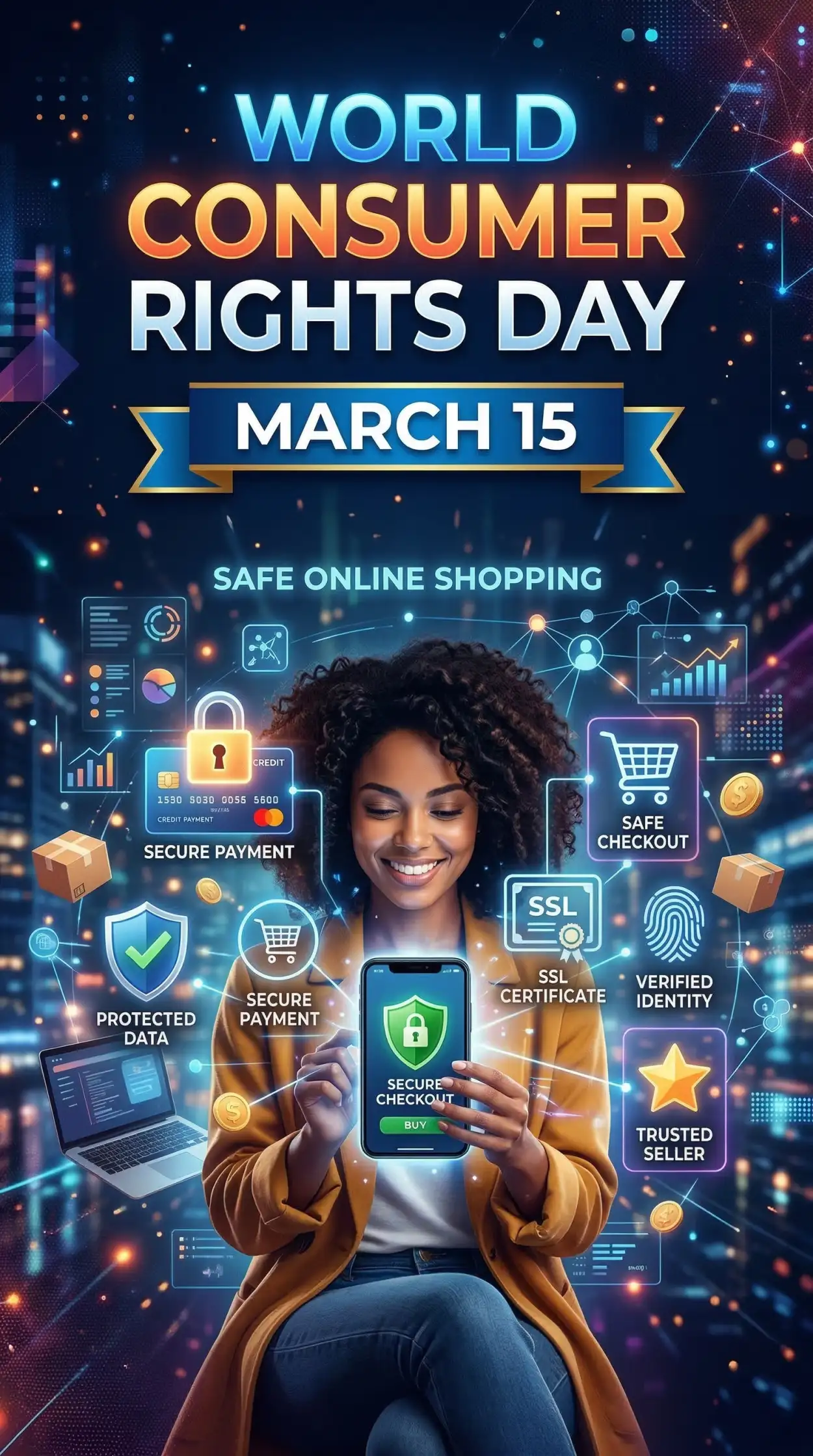 world consumer rights day shopping safety awareness design